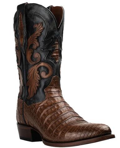 SALE Dan Post® Men's Brown Caiman Socrates Round Toe Boots Product Image