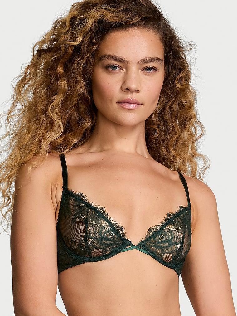 Rose Lace Unlined Low-Cut Demi Bra Product Image