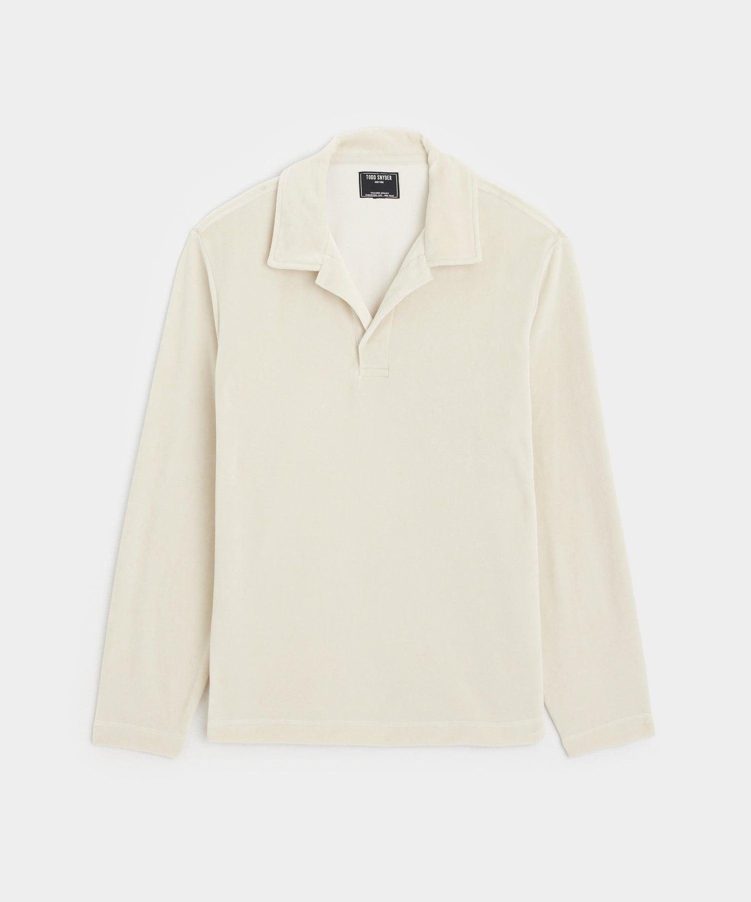 Velour Polo in Pumice Product Image