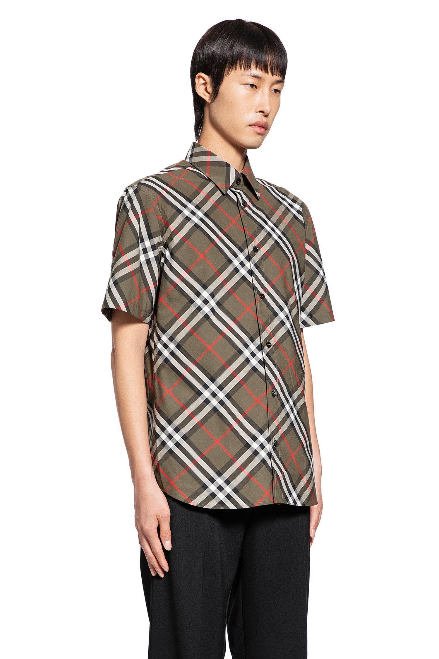 BURBERRY Short Sleeved Checked Shirt In Green Product Image