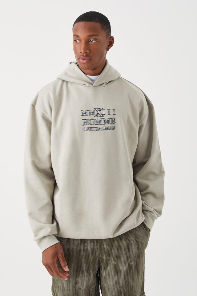 Oversized Heavyweight Homme Graphic Hoodie | boohooMAN USA Product Image