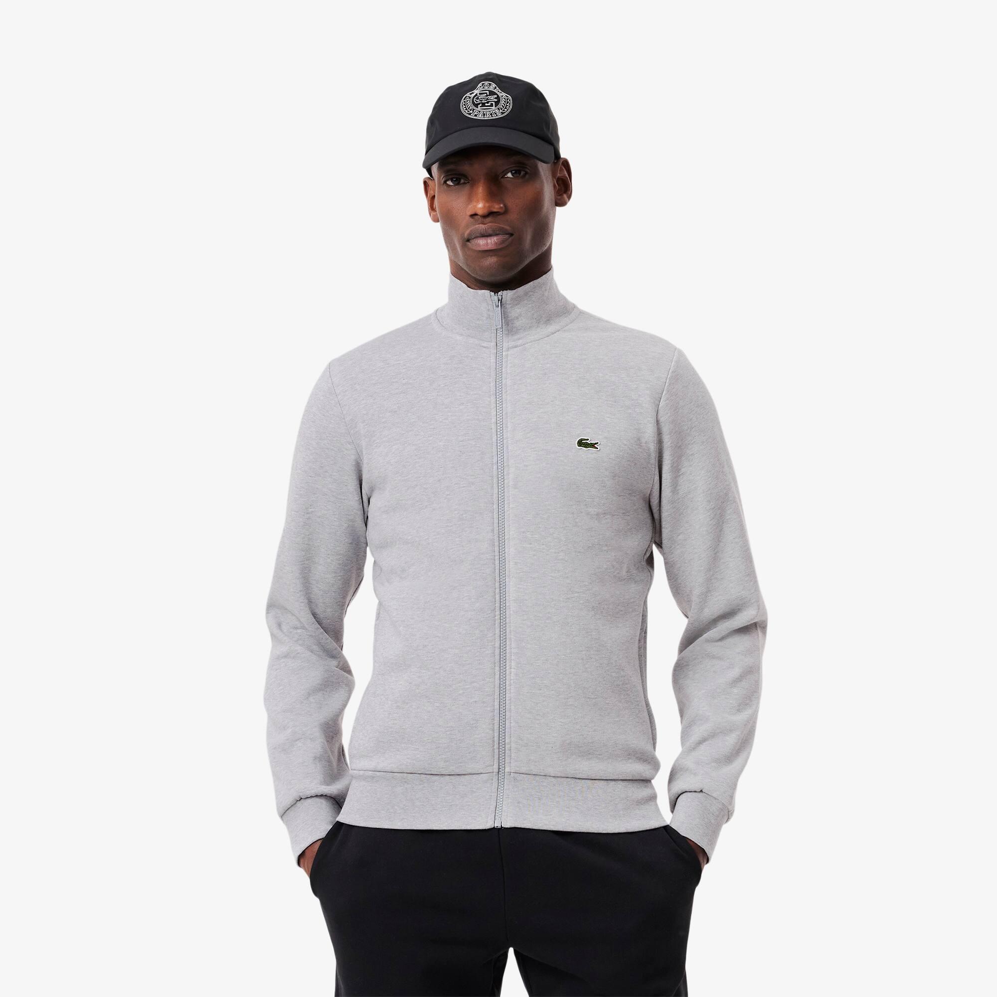 Zip-Up High Neck Fleece Sweatshirt Product Image