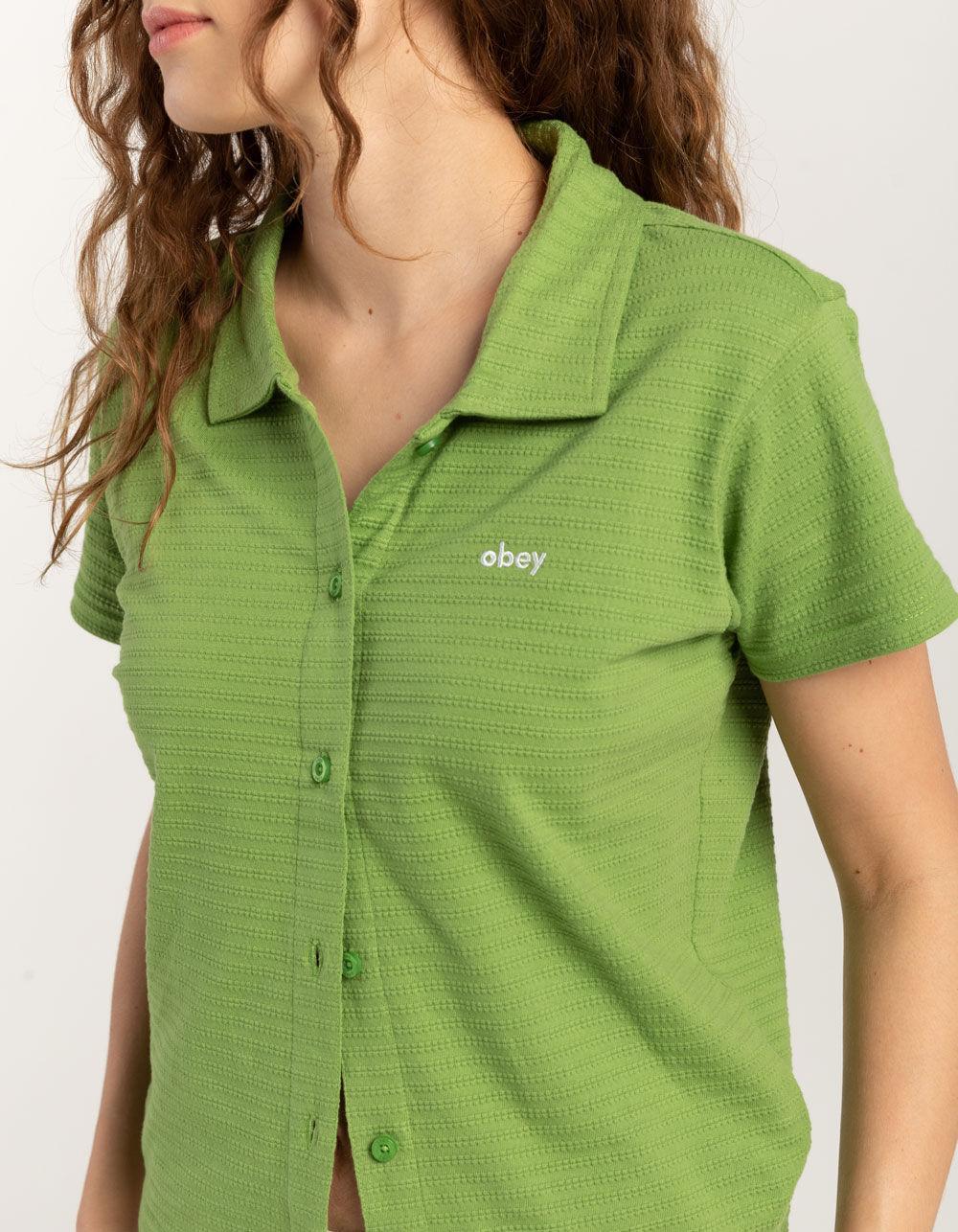 OBEY Jones Womens Button Up Polo Top Product Image