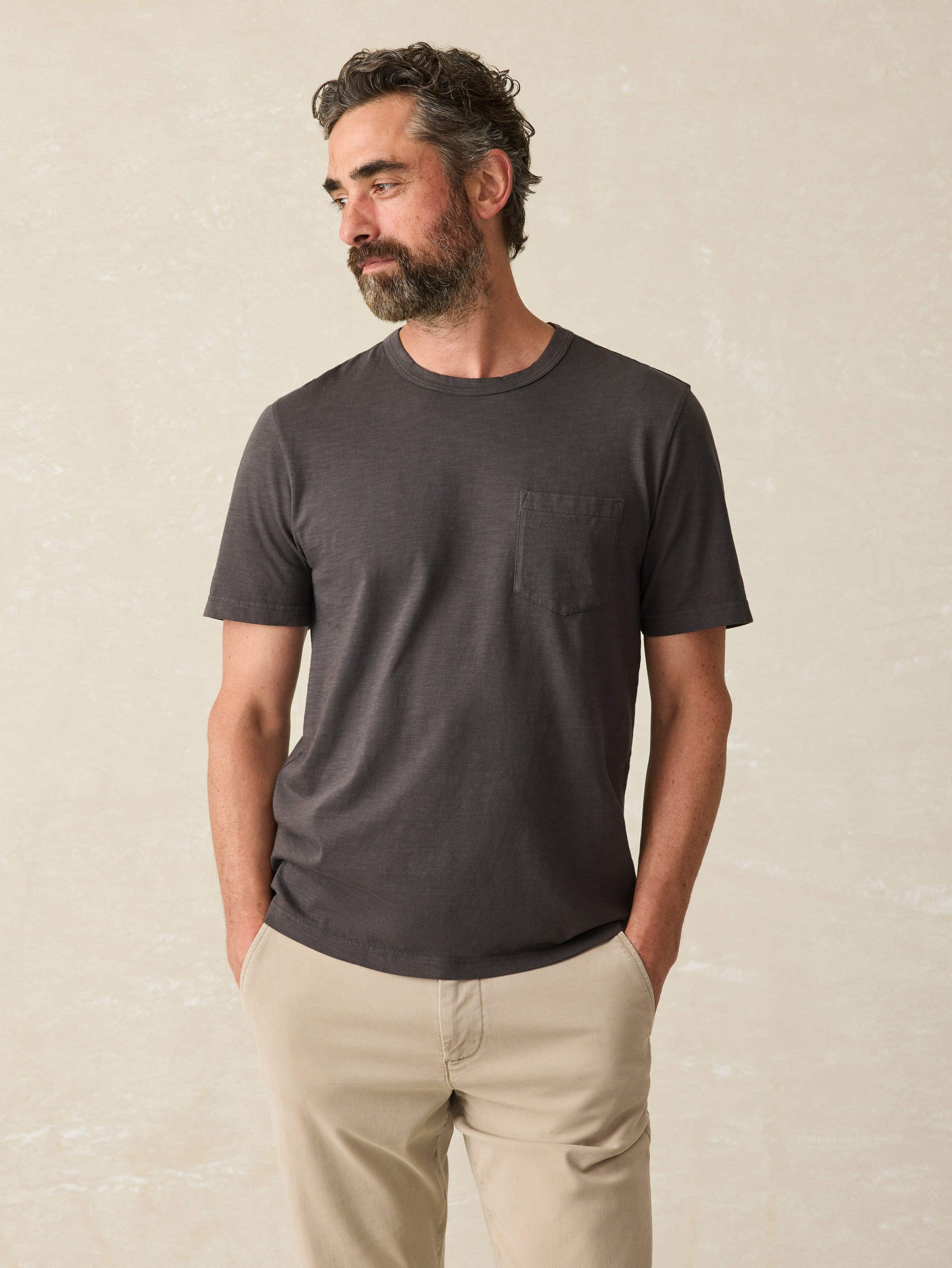 Sunwashed Pocket Tee (Tall) - Washed Black Male Product Image