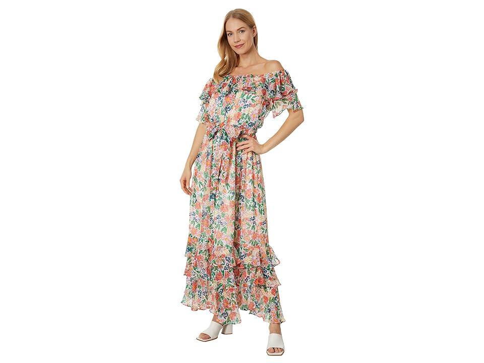 Vince Camuto Off Shoulder Maxi Dress (Birch) Women's Clothing product image