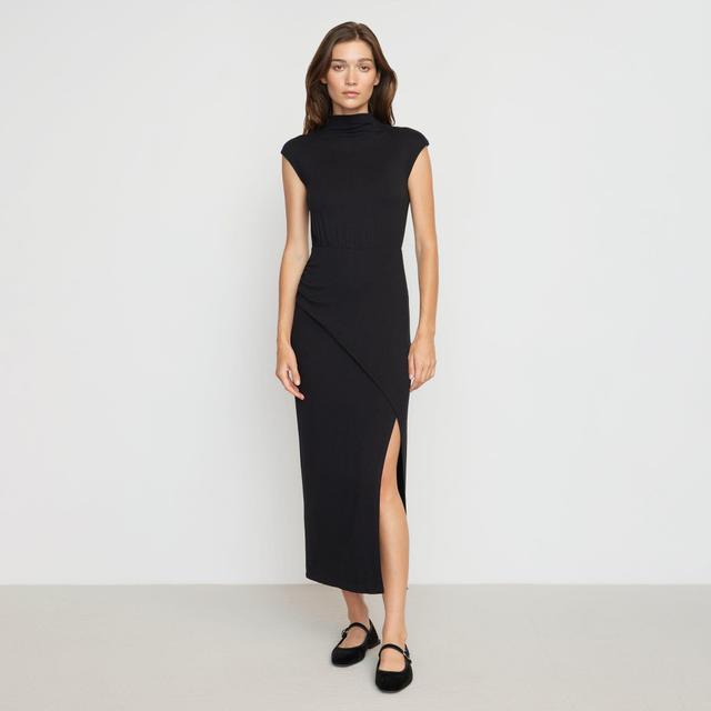 Yimei Mock-Neck Side-Slit Dress Product Image