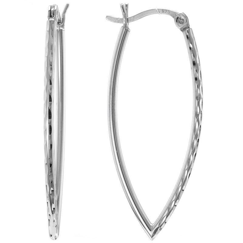 Judy Crowell Sterling Silver Diamond-Shaped Hoop Earrings, Womens Product Image