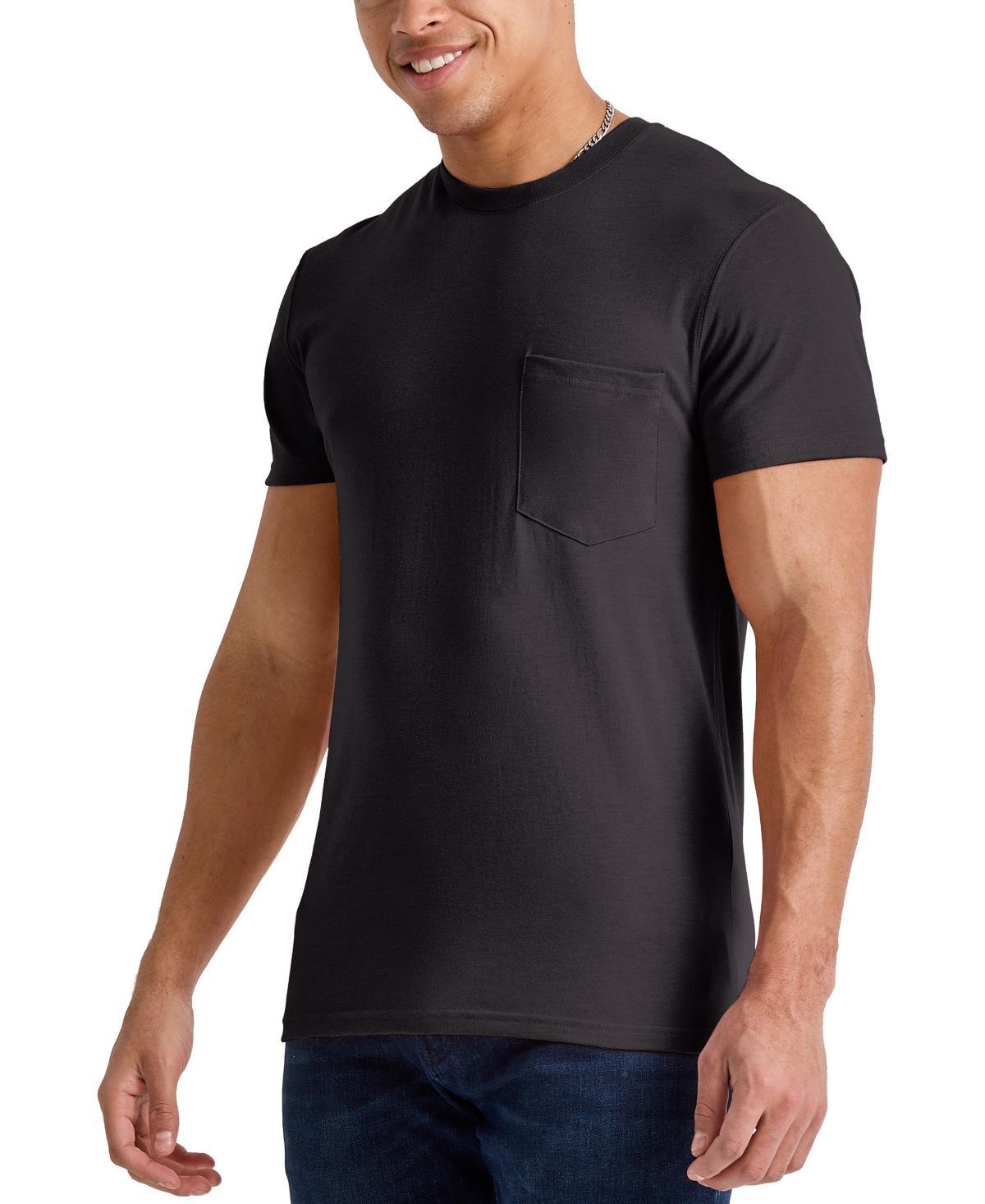 Mens Hanes Originals Cotton Short Sleeve Pocket T-shirt Product Image