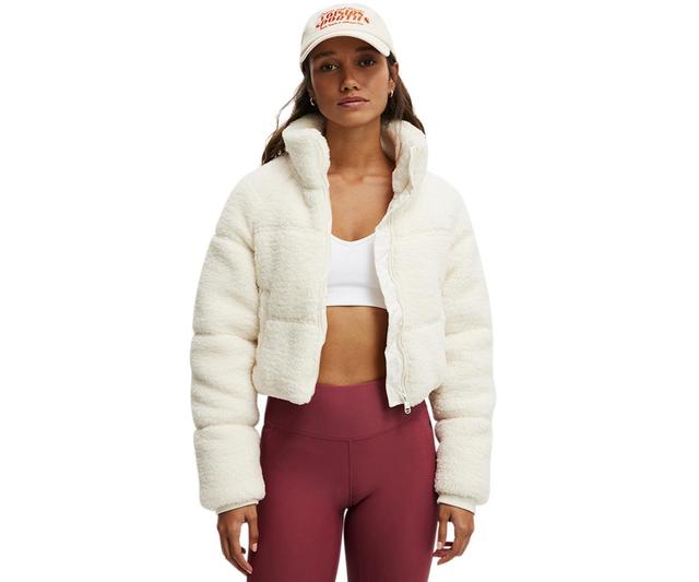 Cotton On Womens The Mother Puffer Cropped Sherpa Jacket Product Image