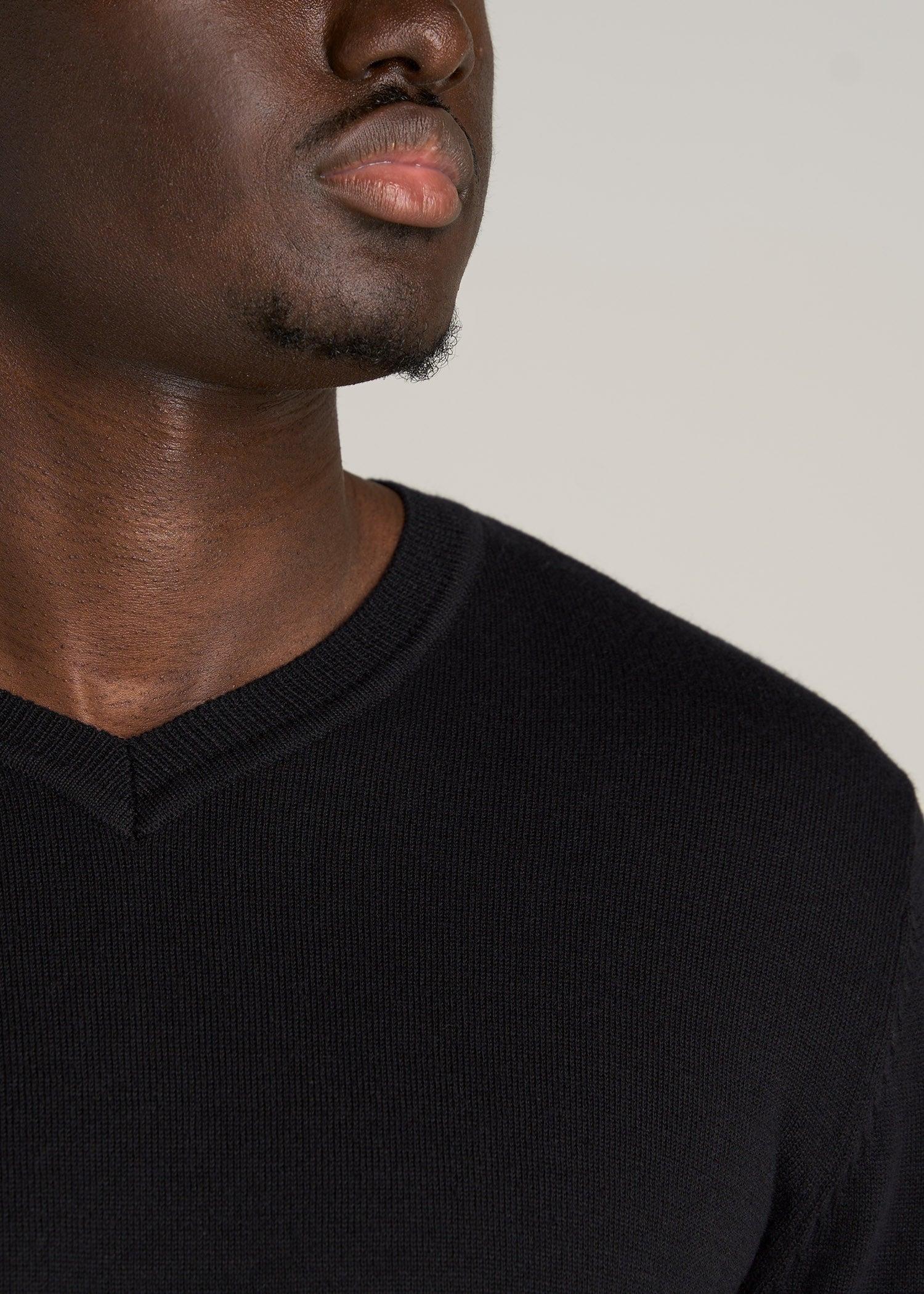 Everyday V-Neck Tall Men's Sweater in Black Product Image