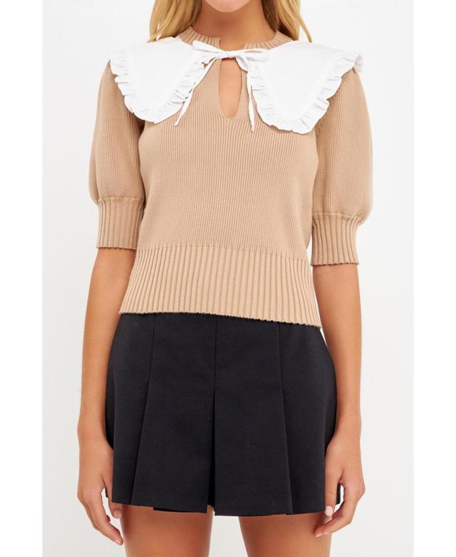 Womens Collared Knit Sweater Product Image