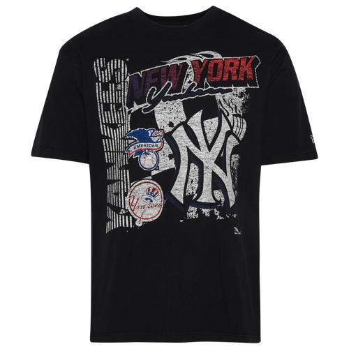 New Era Mens New Era Yankees Fitted Short Sleeve T-Shirt - Mens Black/Black Product Image