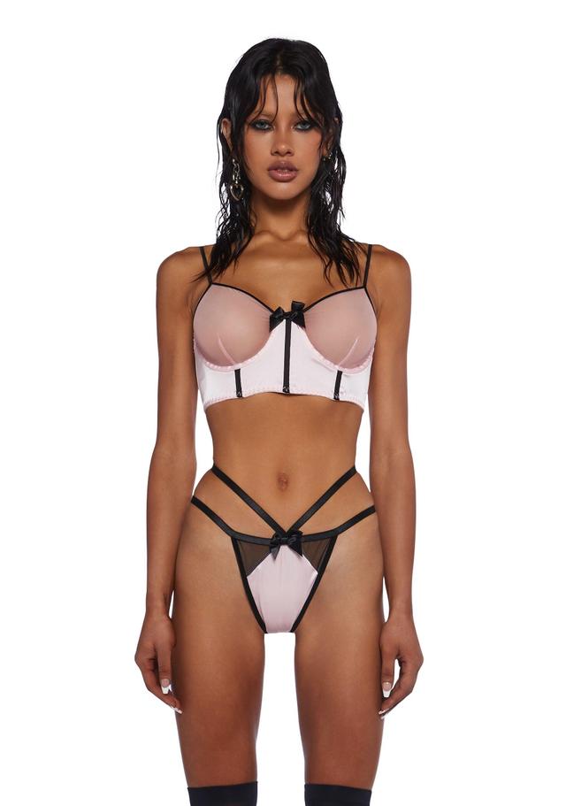 Sugar Thrillz Sexy Sheer Underwire Soft Cup Bralette Pink Product Image