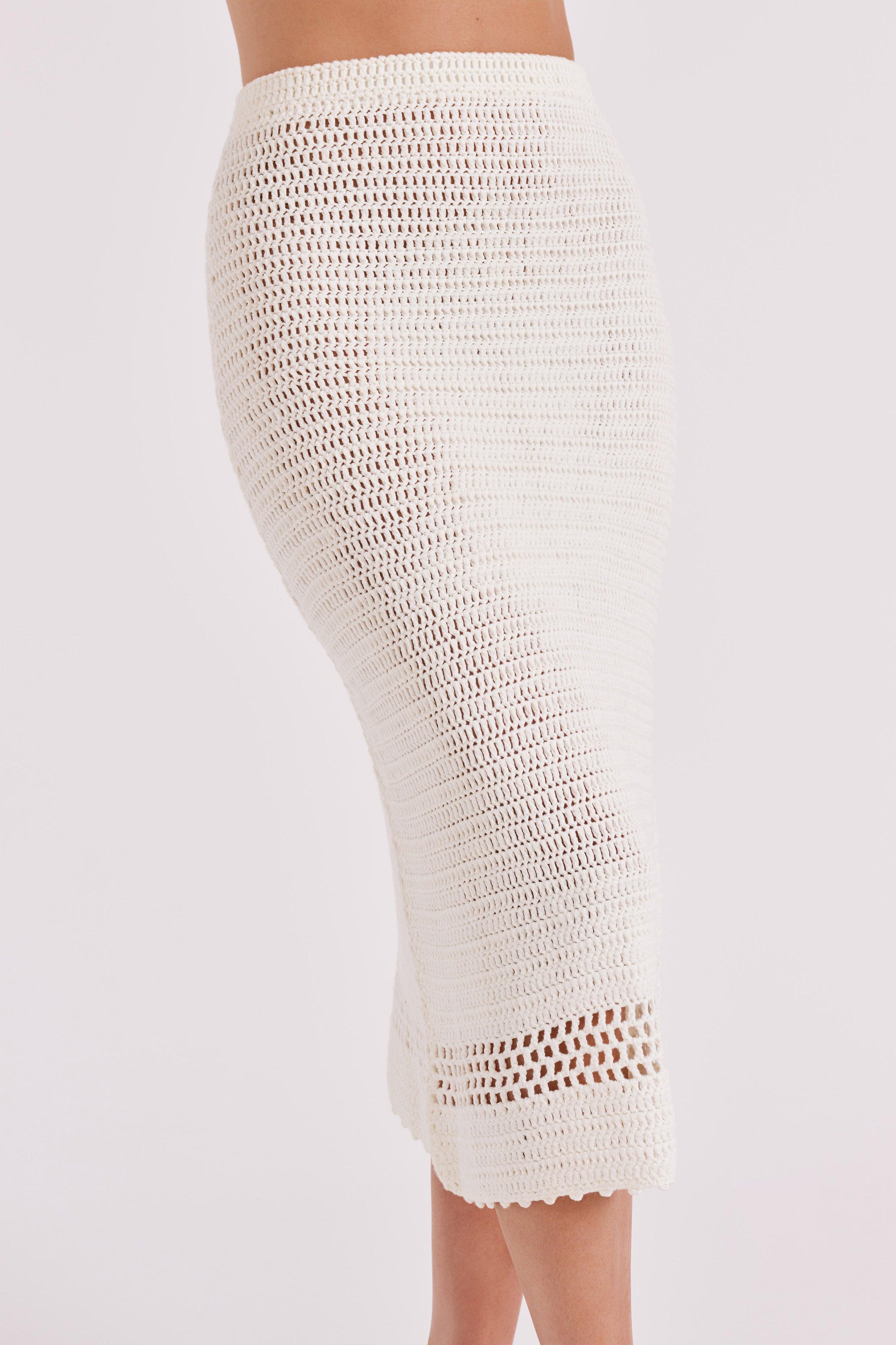 Paris Crochet Midi Skirt - Ivory Product Image