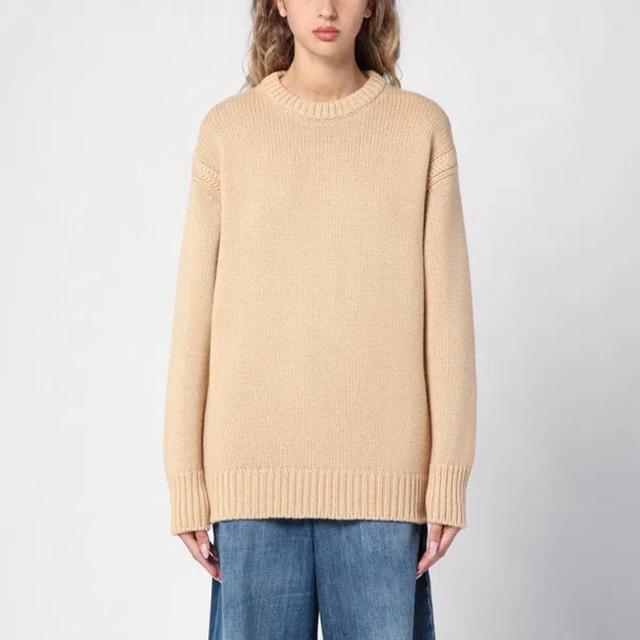 Nude Cashmere And Cotton Oversize Jumper In Pink Product Image