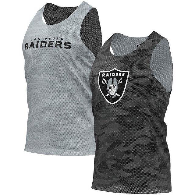 Mens FOCO Black/Gray Las Vegas Raiders Reversible Mesh Tank Top Product Image