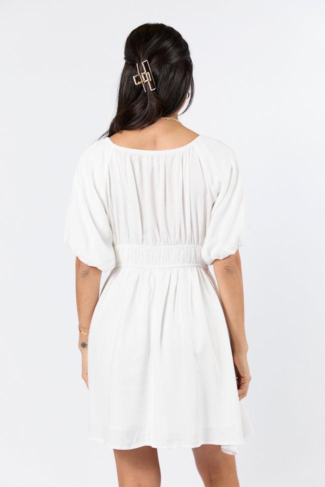 When In Paradise White Solid Mini Dress Product Image