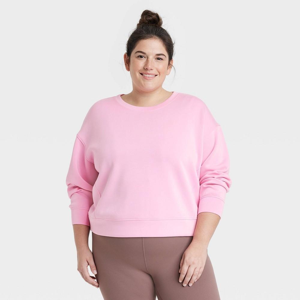 Womens Sandwash Crewneck Pullover - All In Motion 1X Product Image