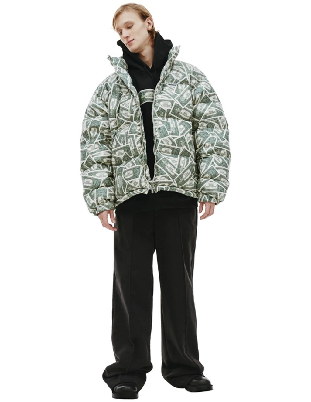 Quilted Padded Printed Shell Down Jacket In Multicolor Product Image