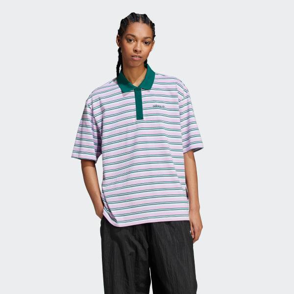 '80s Oversized Stripe Polo Shirt product image