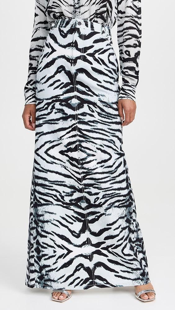 BruceGlen Snow Tiger Maxi Denim Skirt | Shopbop Product Image