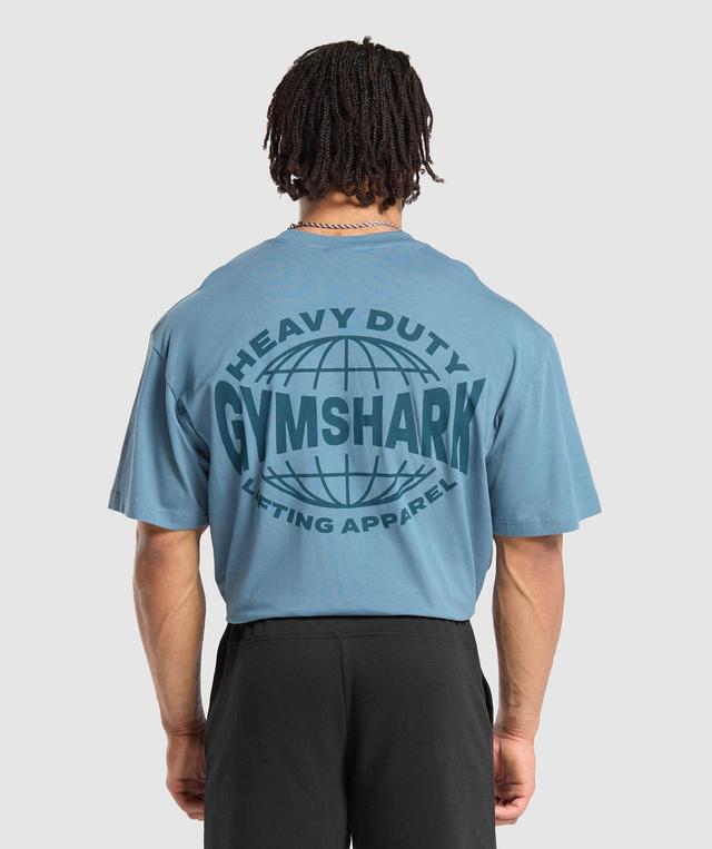 Gymshark Heavy Duty Apparel T-Shirt - Faded Blue Male Product Image