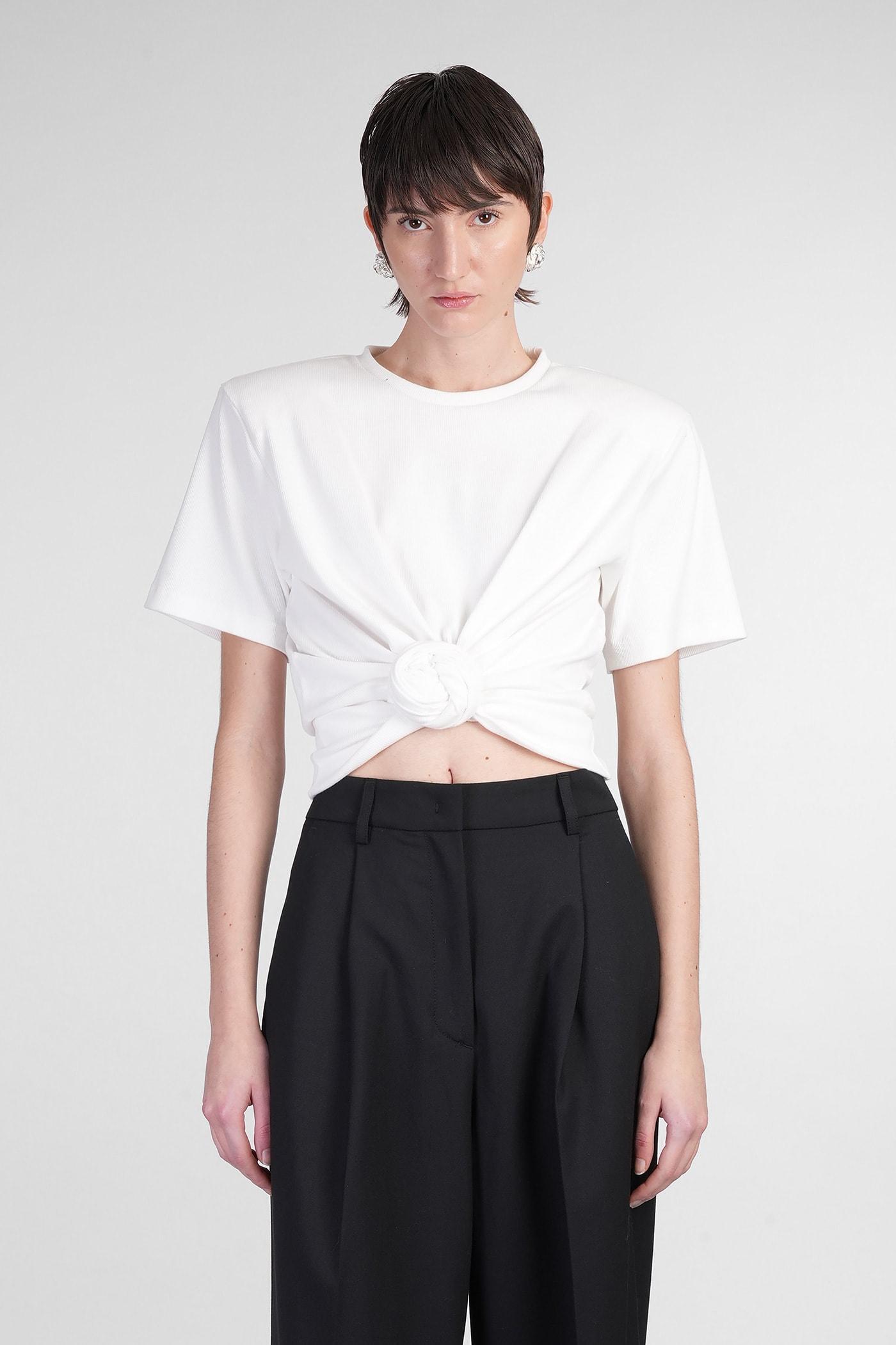 MAGDA BUTRYM Gathered Cotton Jersey Top In White Product Image