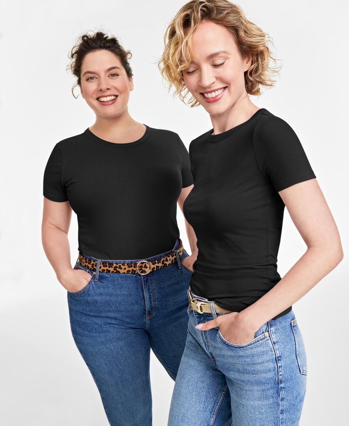 On 34th Womens Ribbed T-Shirt, Xxs-4X, Created for Macys Product Image