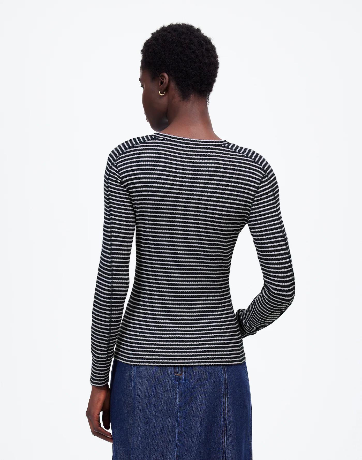 Ribbed Crewneck Long-Sleeve Tee Product Image