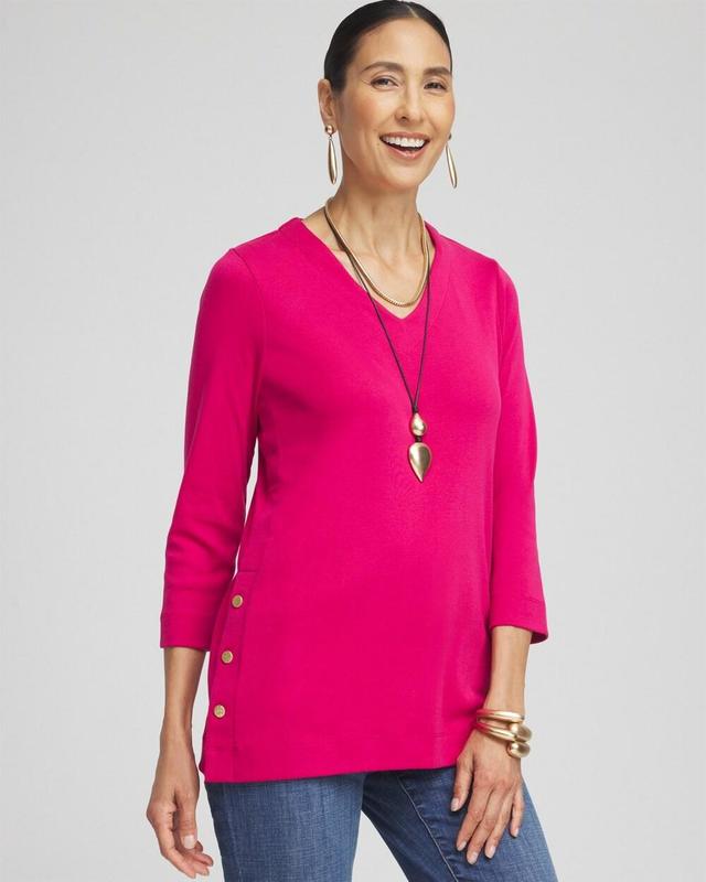 V-neck Button Detail Tunic Product Image