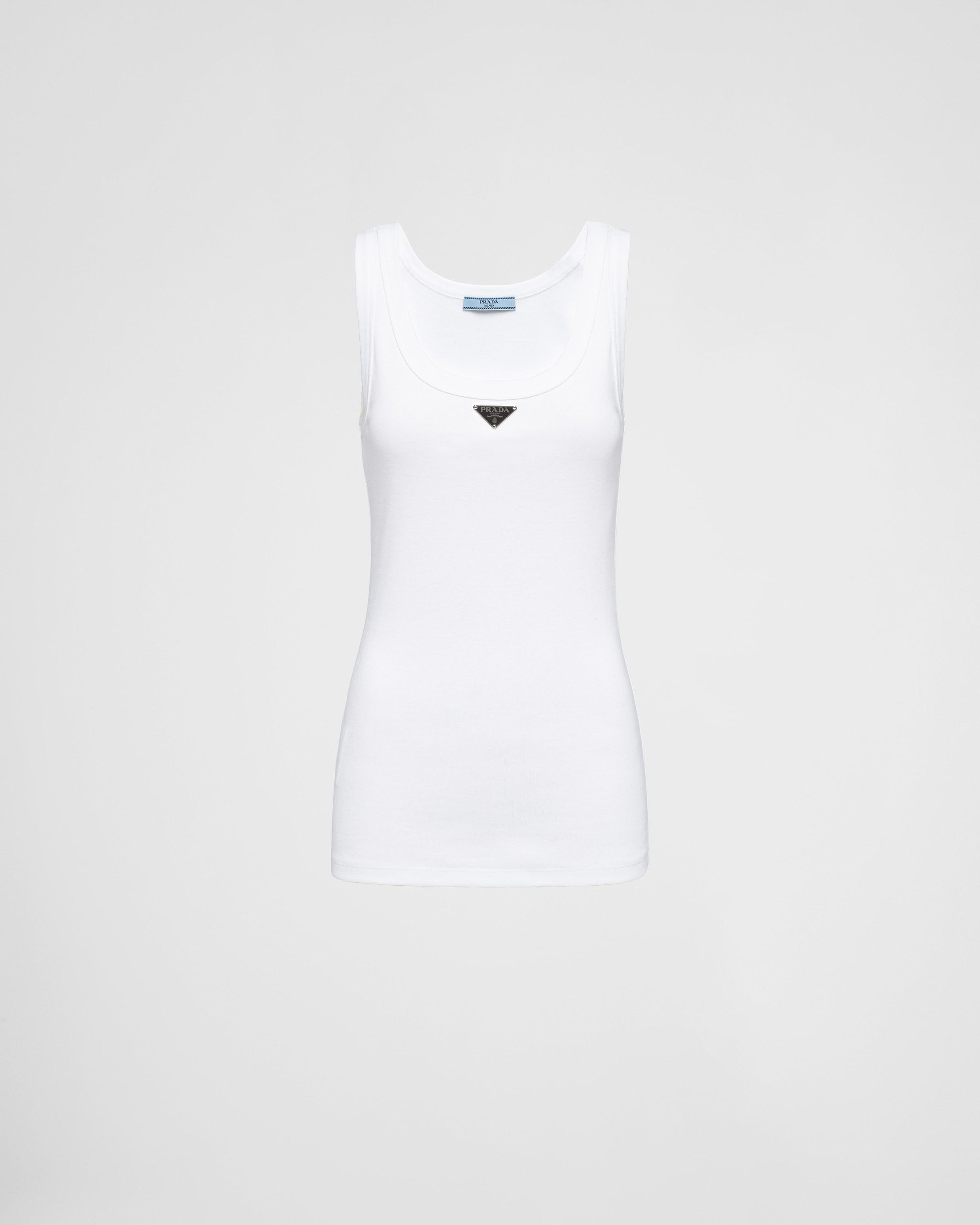 Ribbed knit jersey tank top Product Image