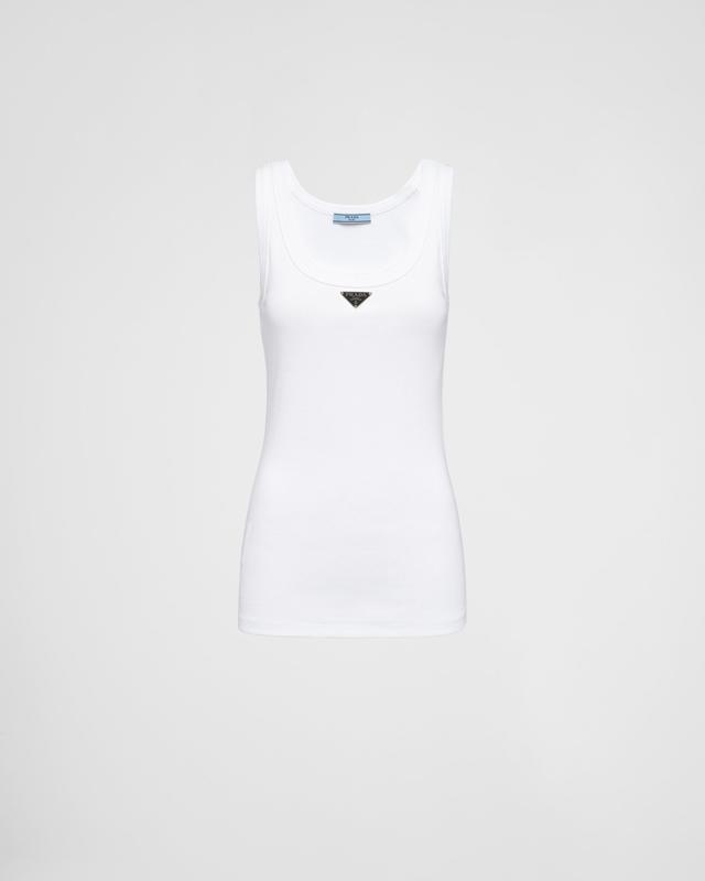 Ribbed knit jersey tank top Product Image