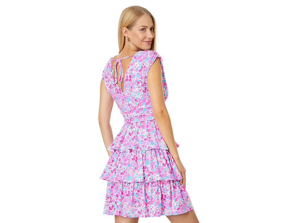 Lilly Pulitzer Faye V-Neck Ruffle Dress (Aura Baby Bloomer) Women's Dress Product Image