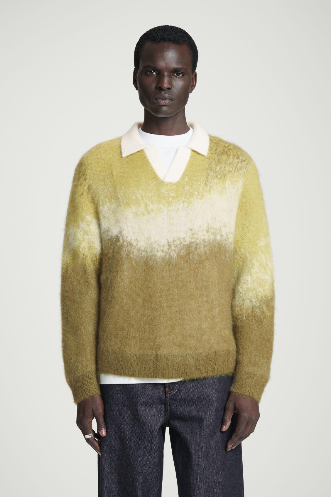 BRUSHED MOHAIR-BLEND POLO SWEATER product image