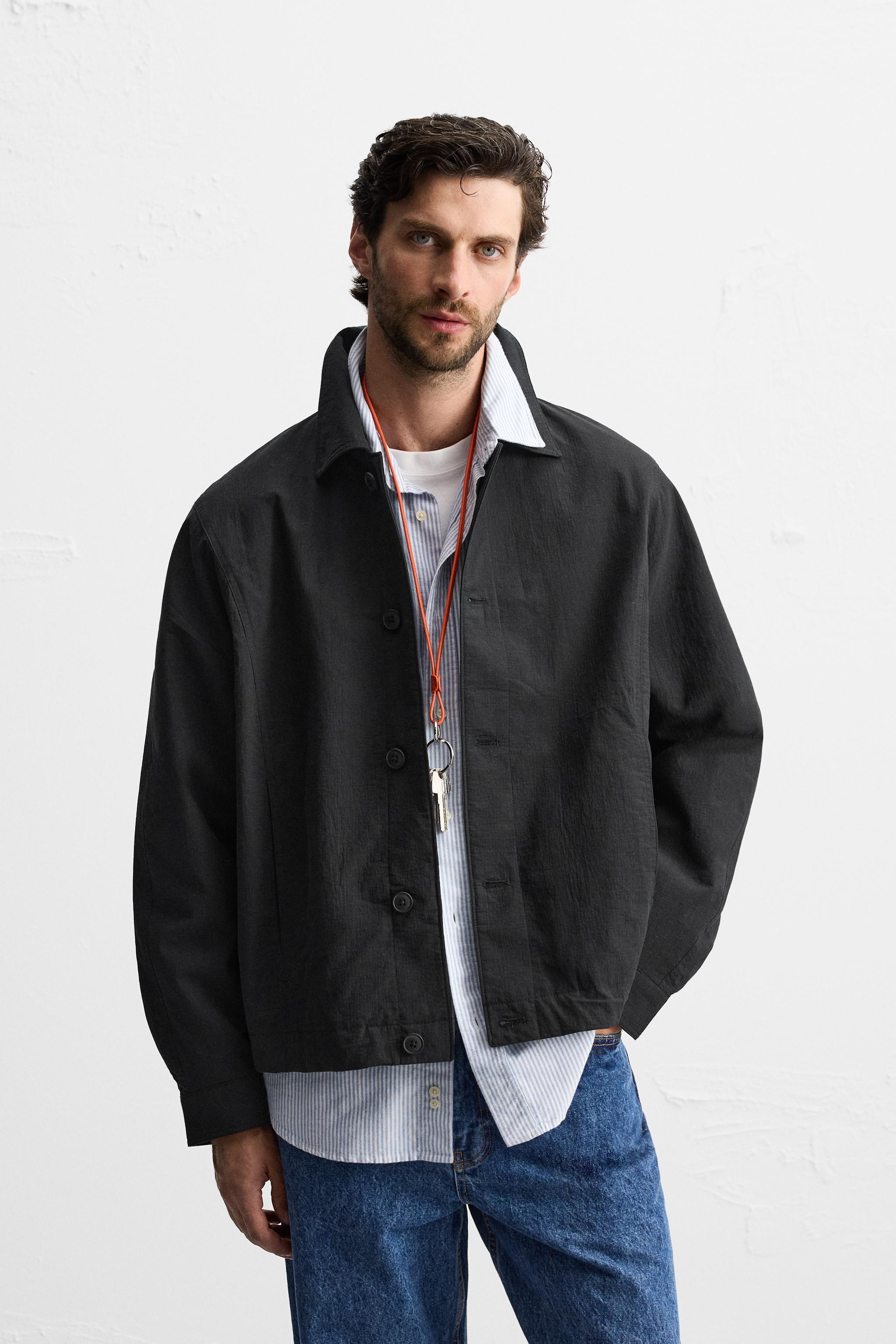 BOXY FIT TEXTURED JACKET Product Image