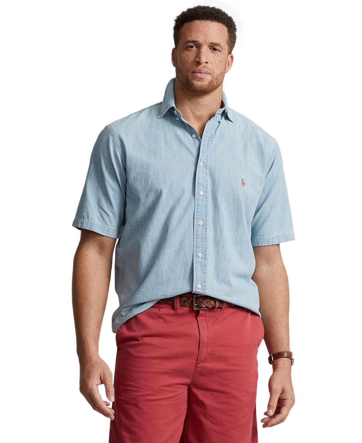 Men's Big & Tall Chambray Shirt In Light Indigo product image