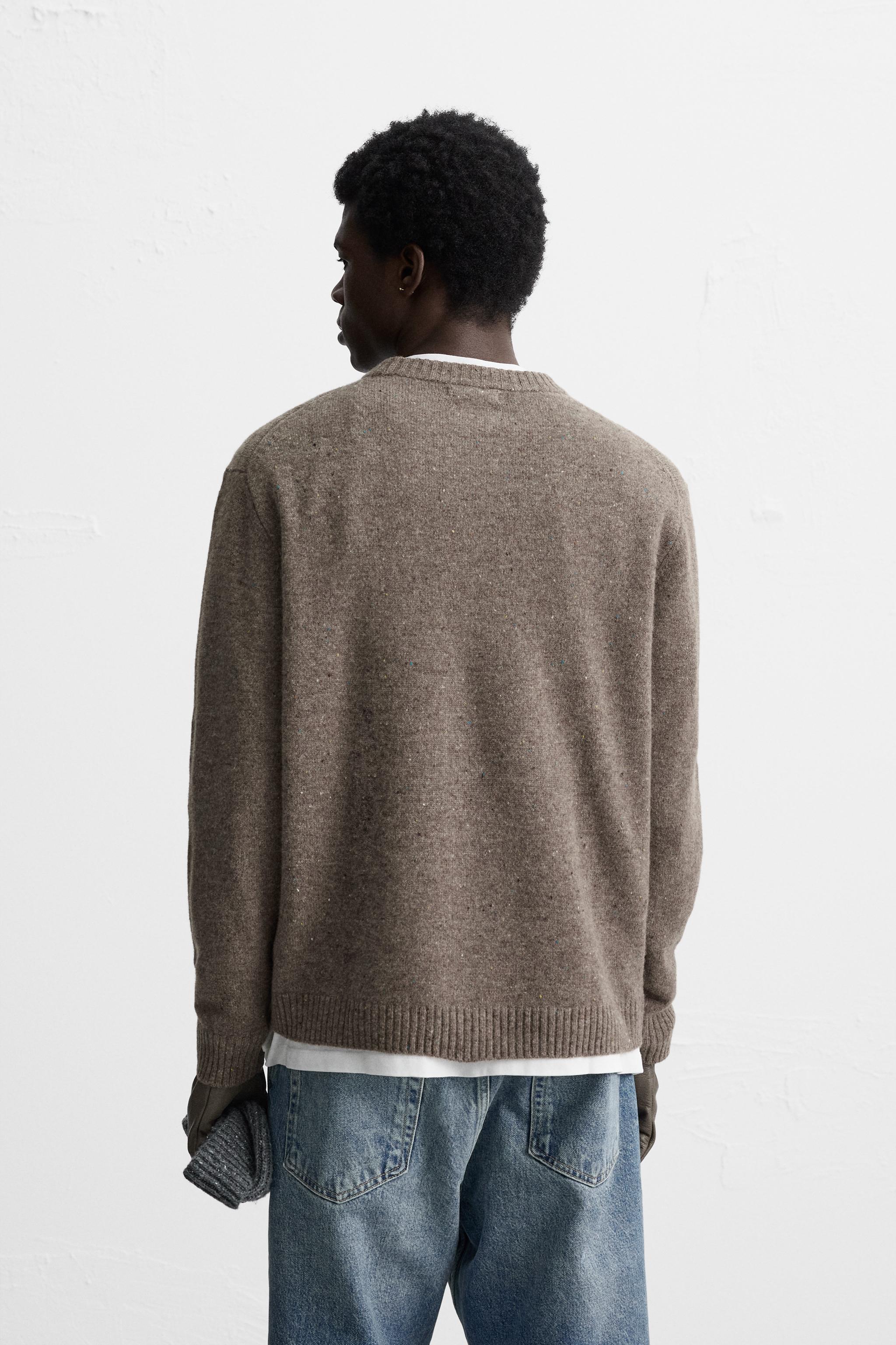 100% WOOL FLECKED STRUCTURE SWEATER Product Image