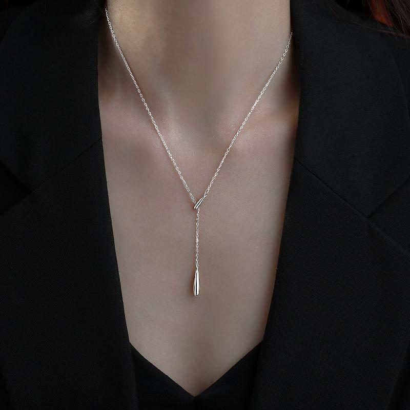 Droplet Alloy Lariat Necklace Product Image