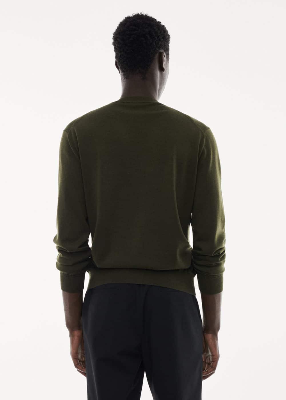 MANGO MAN - Merino wool washable sweater olive greenMen Product Image