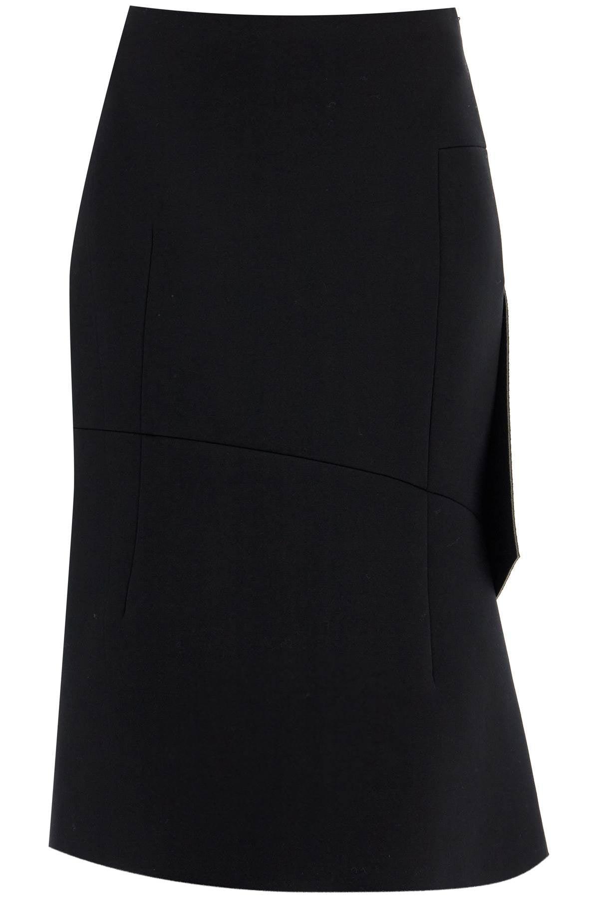 DRIES VAN NOTEN Midi Scuba Skirt With Draping In Black Product Image