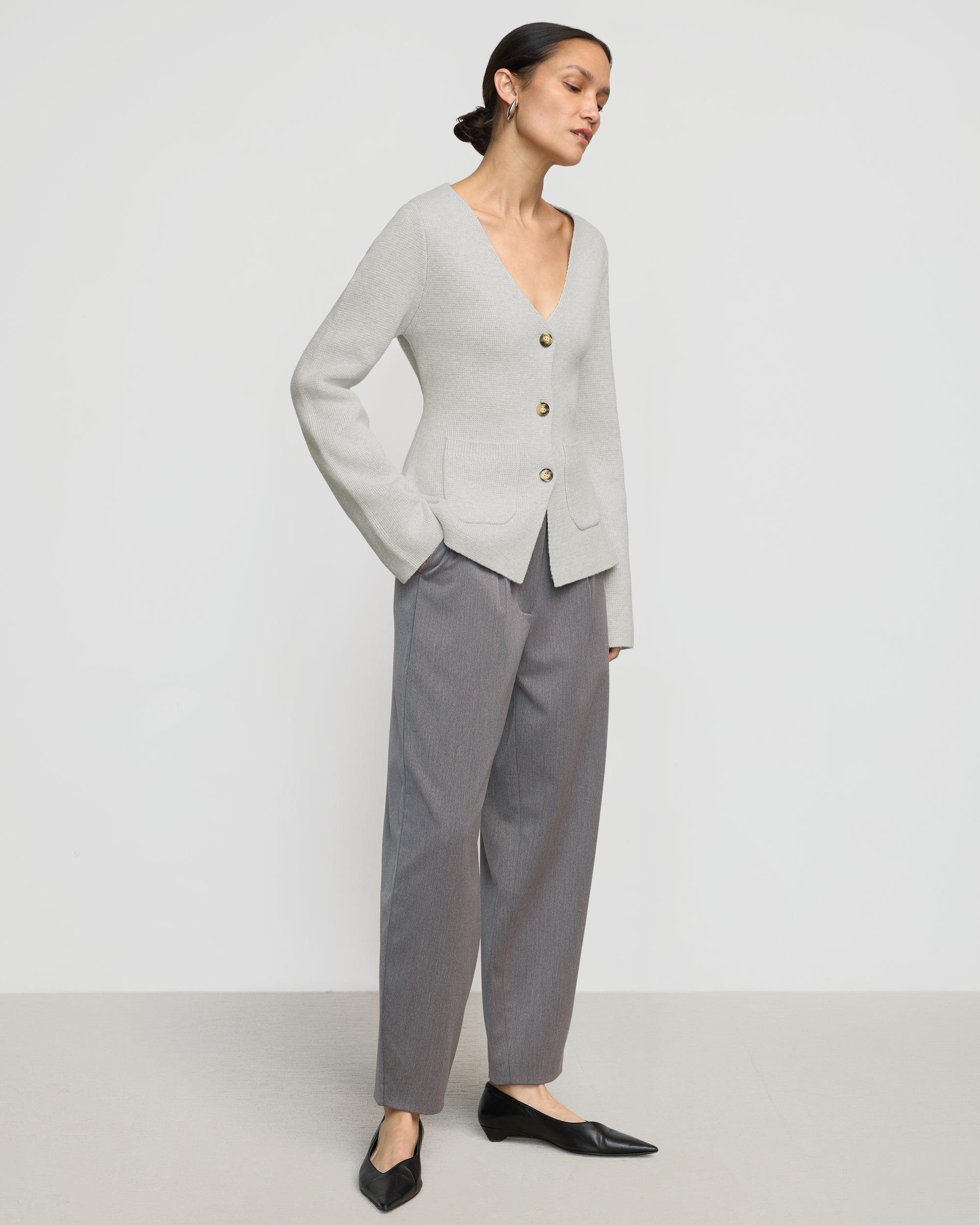 Maeve Organic Cotton-Wool V-Neck Cardigan Product Image