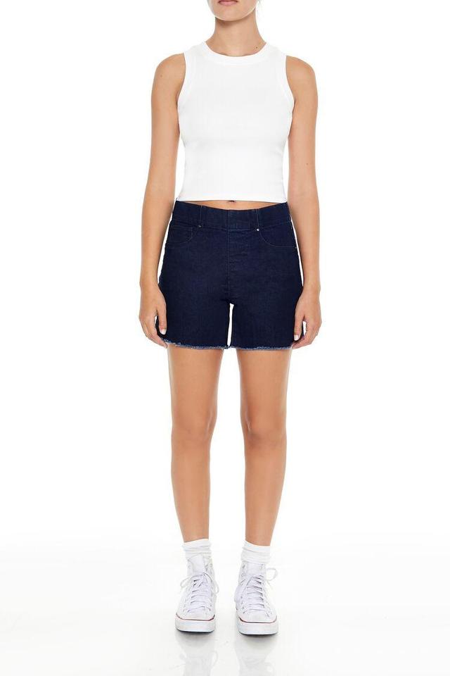 Frayed High-Rise Denim Shorts | Forever 21 Product Image