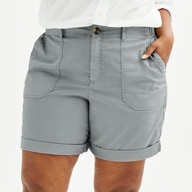 Plus Size Sonoma Goods For Life Utility Bermuda Shorts, Womens Silver Beam Product Image