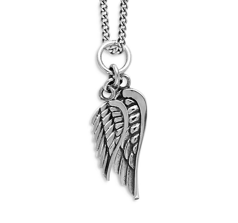 Mens Double Wing Pendant Necklace Product Image