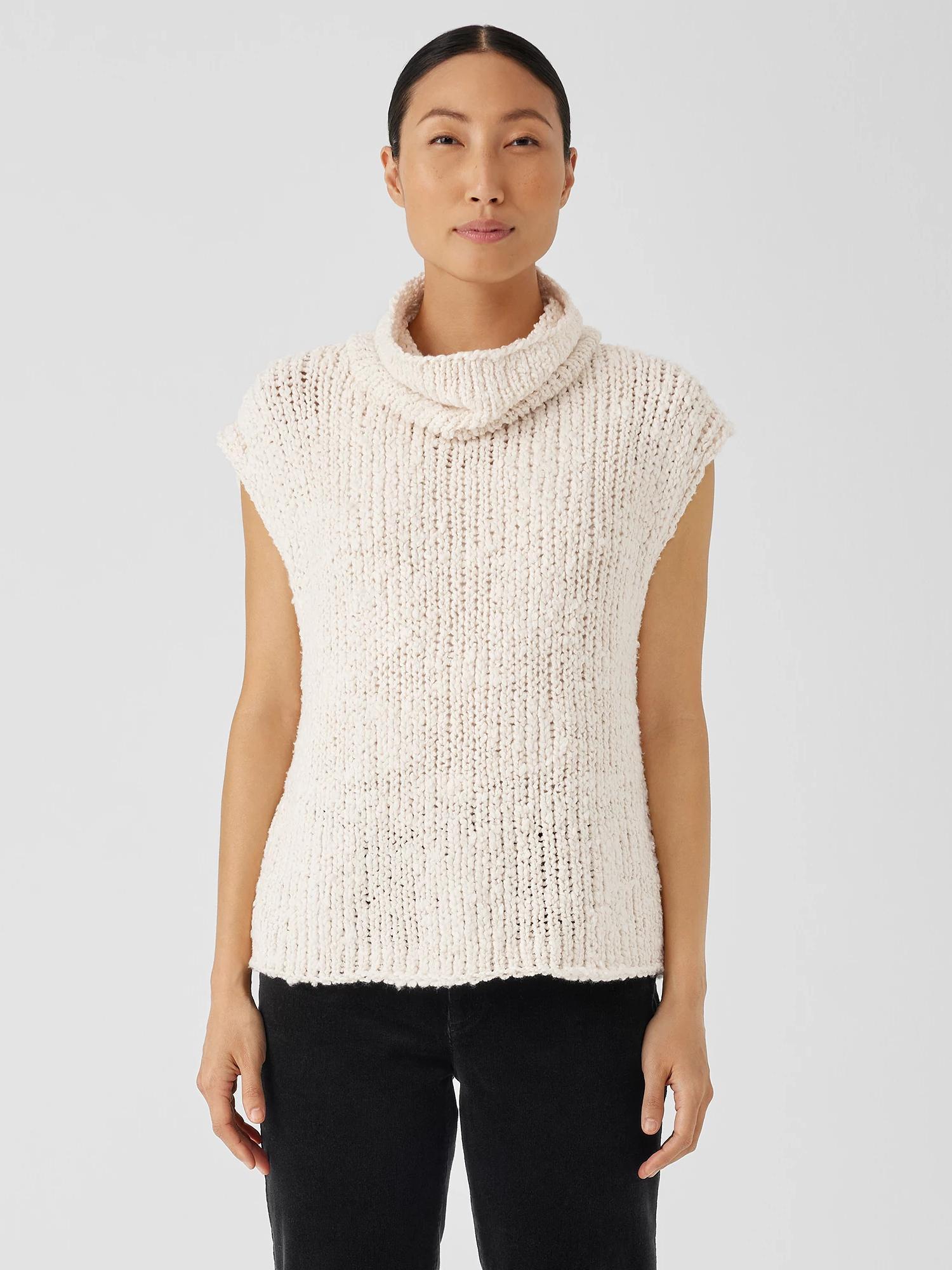 EILEEN FISHER Peruvian Organic Cotton Lofty Slub Turtleneck Topfemale Product Image