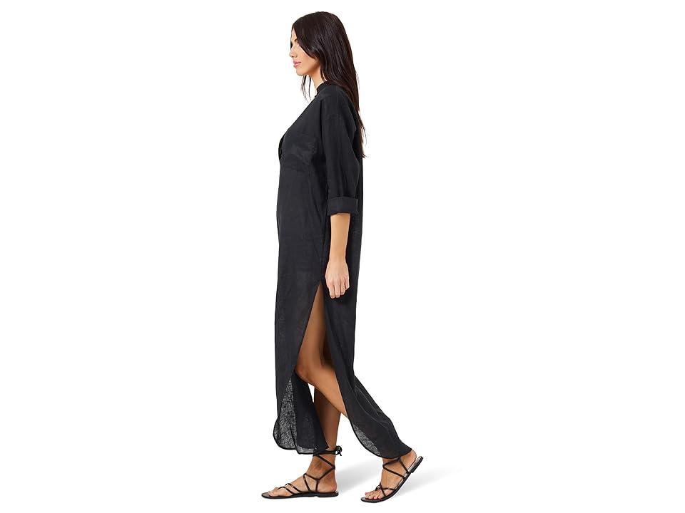 L Space Capistrano Long Sleeve Linen Cover-Up Tunic Dress Product Image