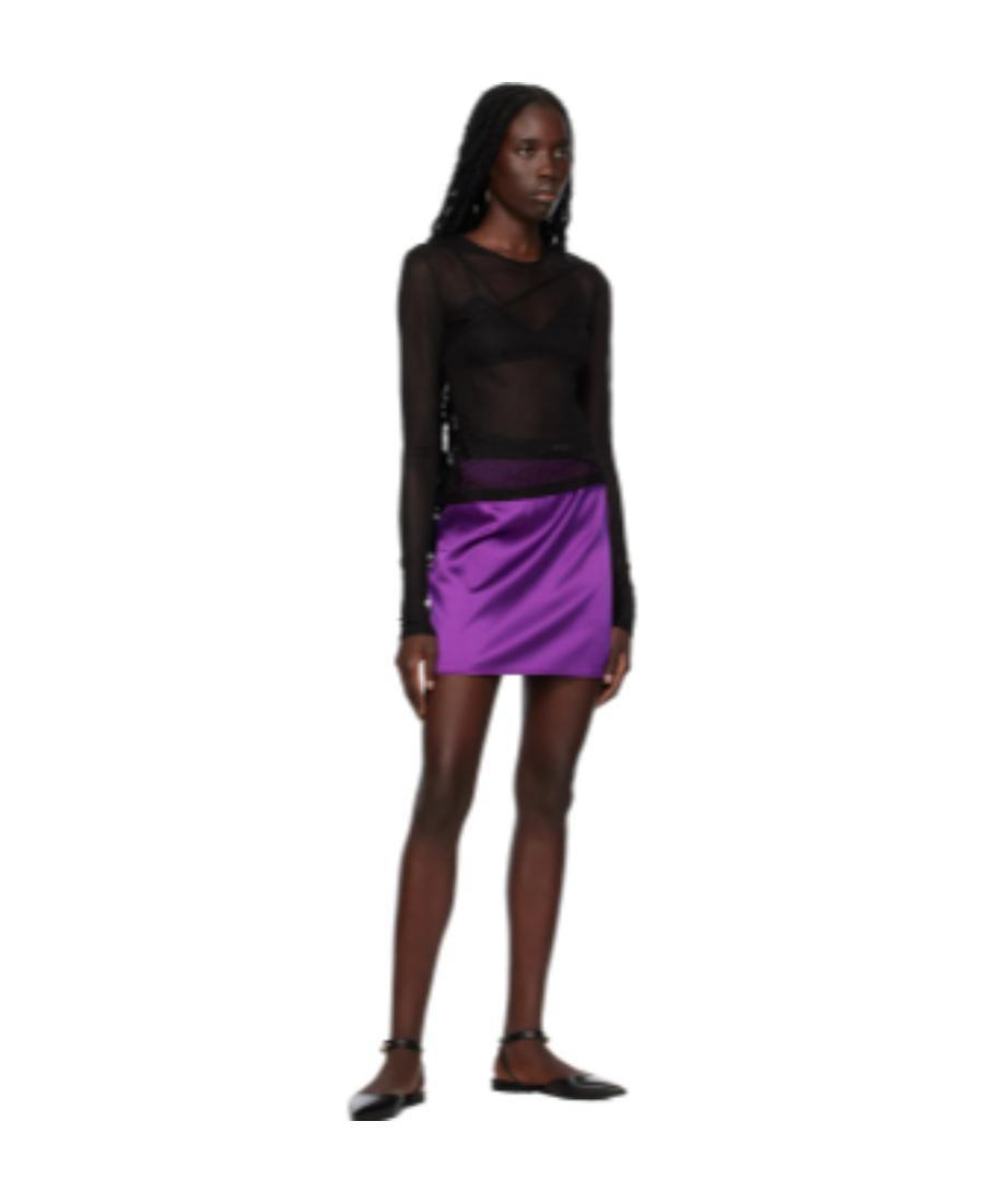 TOM FORD Ssense Exclusive Purple Elasticized Miniskirt In Gv542 Amethyst Product Image