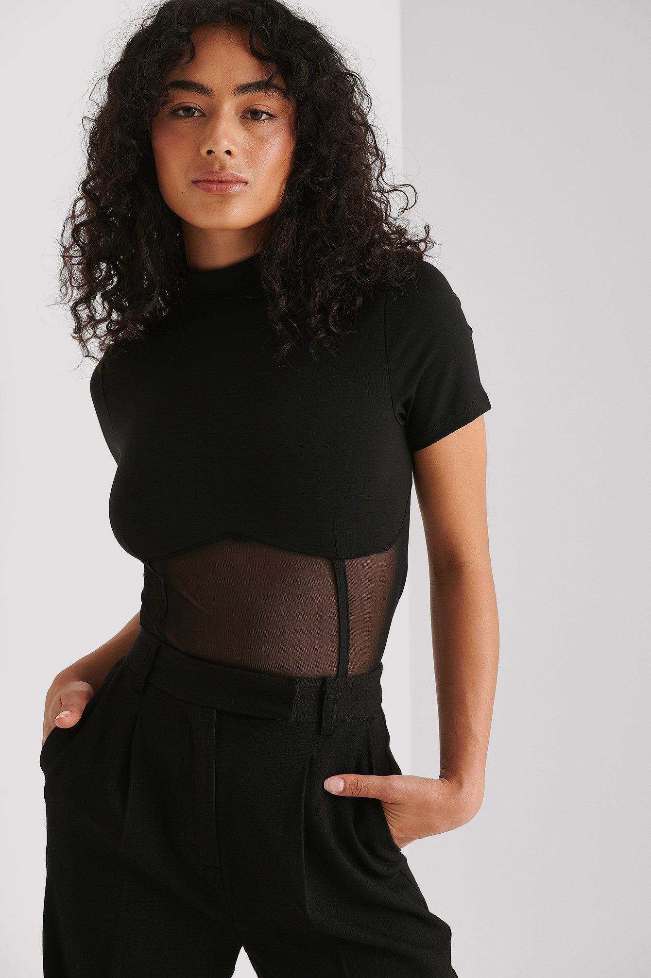 Cropped Mesh Detail Top product image