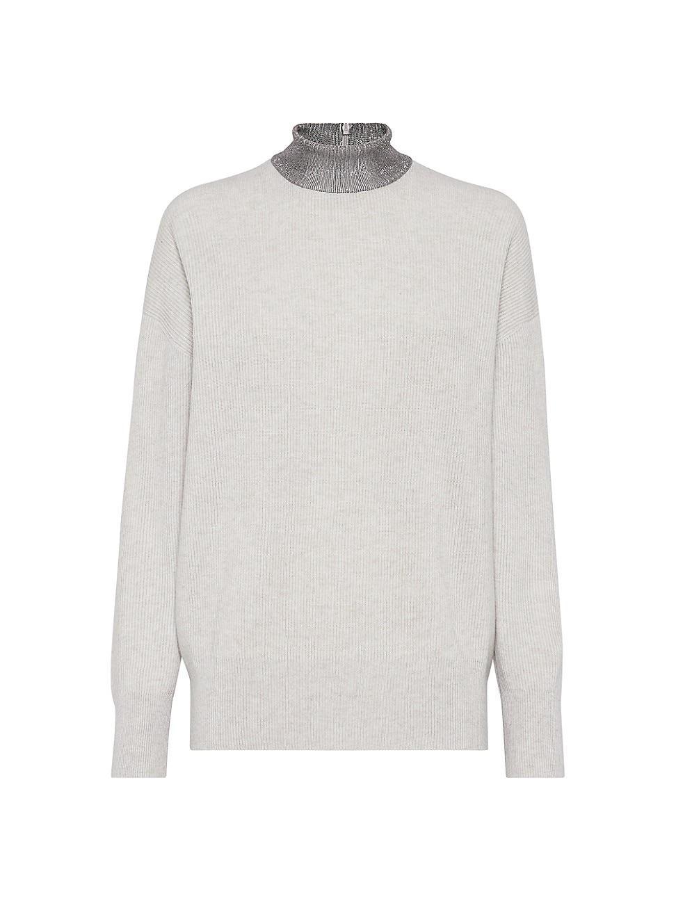 Womens Cashmere English Rib Sweater product image