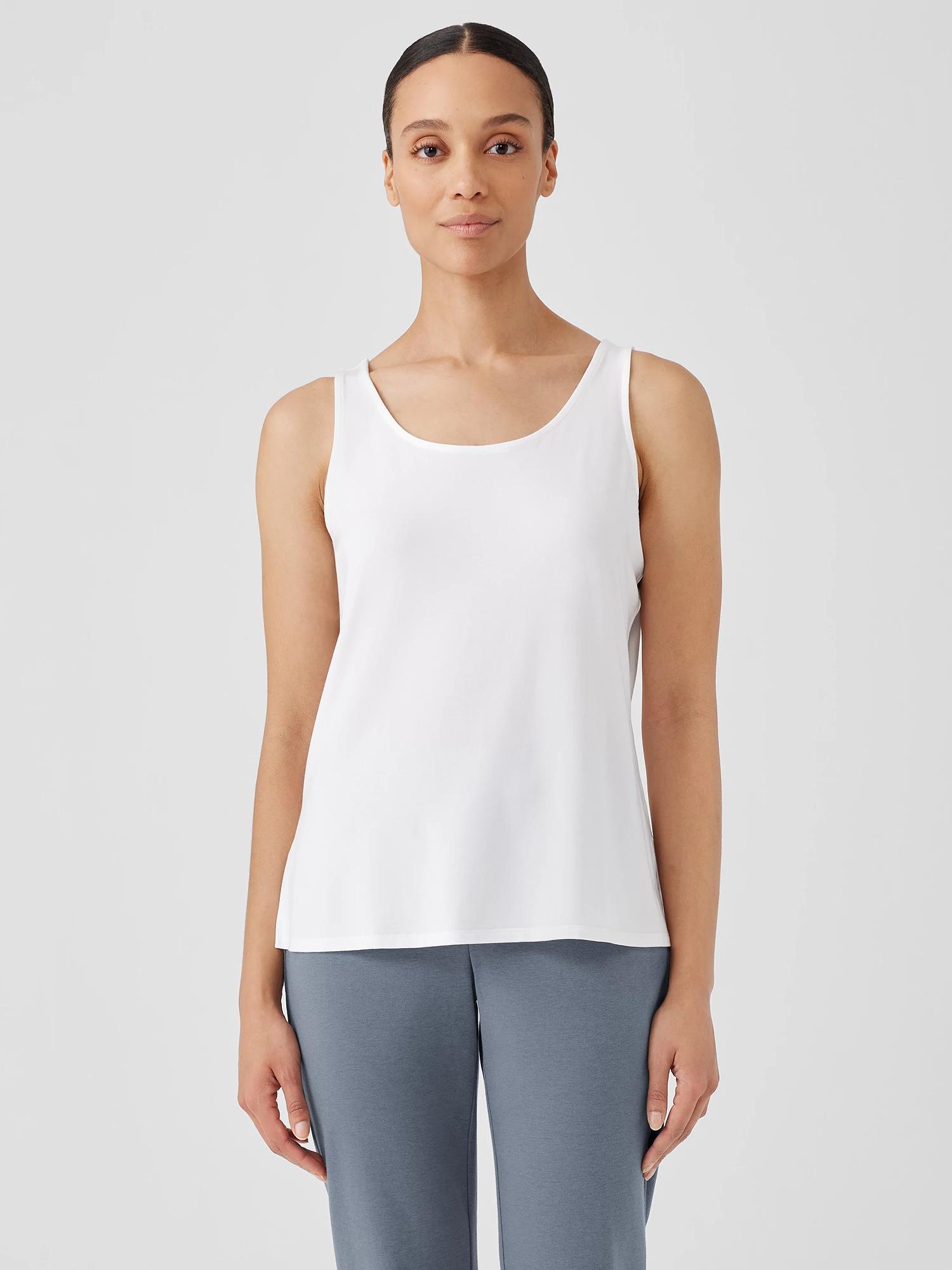 Stretch Jersey Knit Scoop Neck Tank Product Image